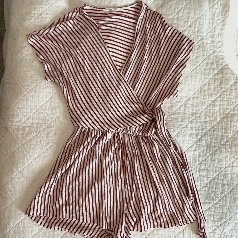 Red and Cream Romper